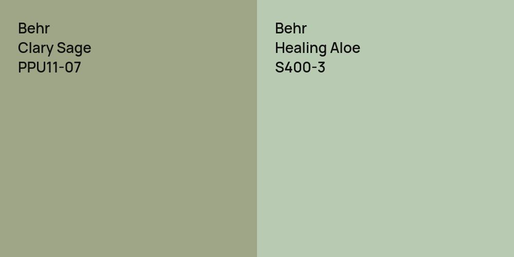 Behr Clary Sage vs. Behr Healing Aloe