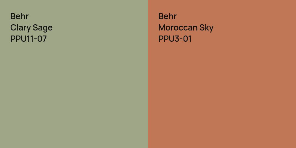 Behr Clary Sage vs. Behr Moroccan Sky