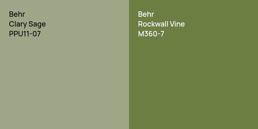 Behr Clary Sage vs. Behr Rockwall Vine