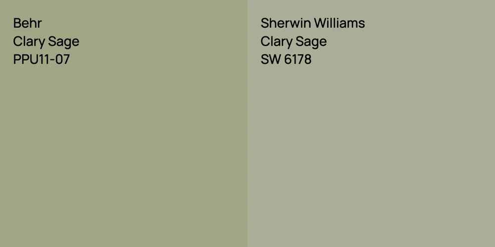 Behr Clary Sage vs. Sherwin Williams Clary Sage