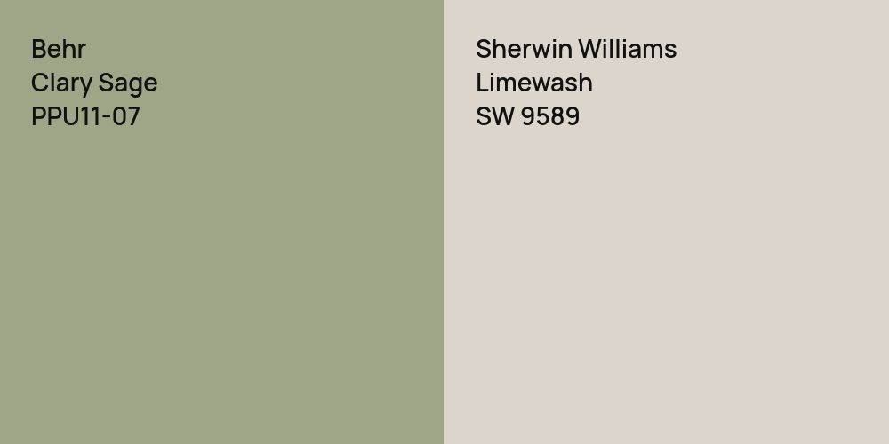 Behr Clary Sage vs. Sherwin Williams Limewash