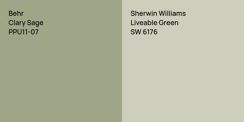 Behr Clary Sage vs. Sherwin Williams Liveable Green