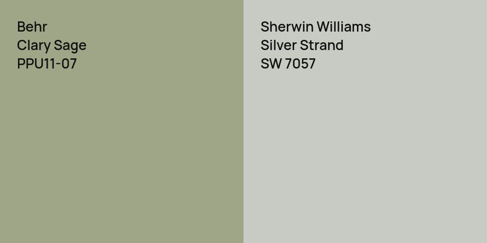 Behr Clary Sage vs. Sherwin Williams Silver Strand