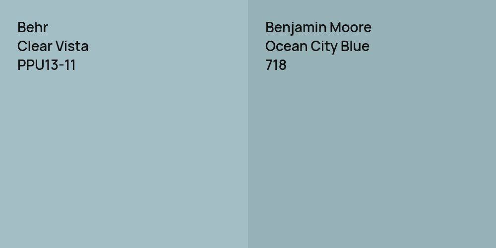 Behr Clear Vista vs. Benjamin Moore Ocean City Blue