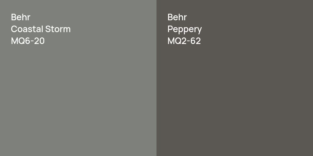 Behr Coastal Storm vs. Behr Peppery