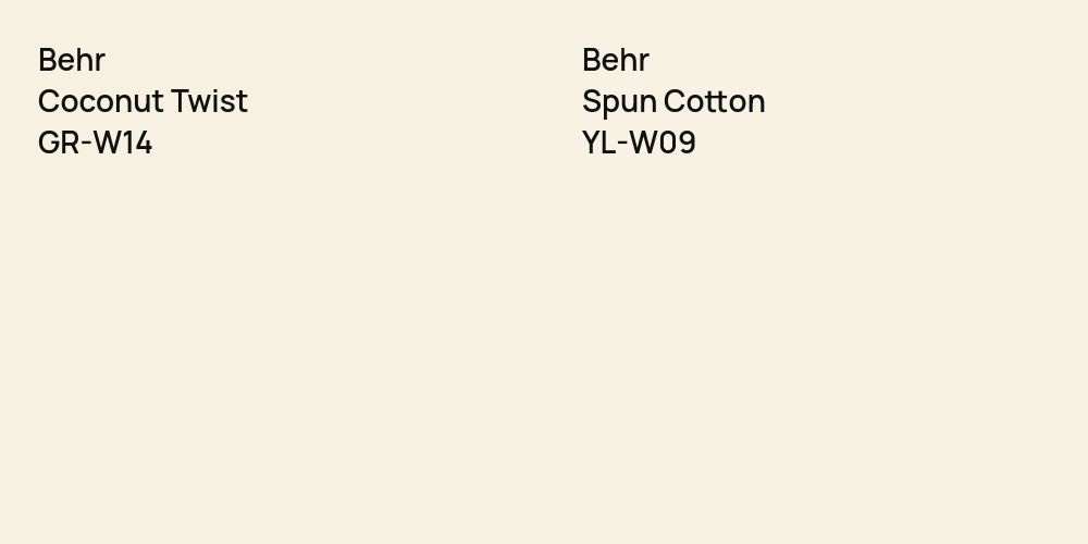 Behr Coconut Twist vs. Behr Spun Cotton