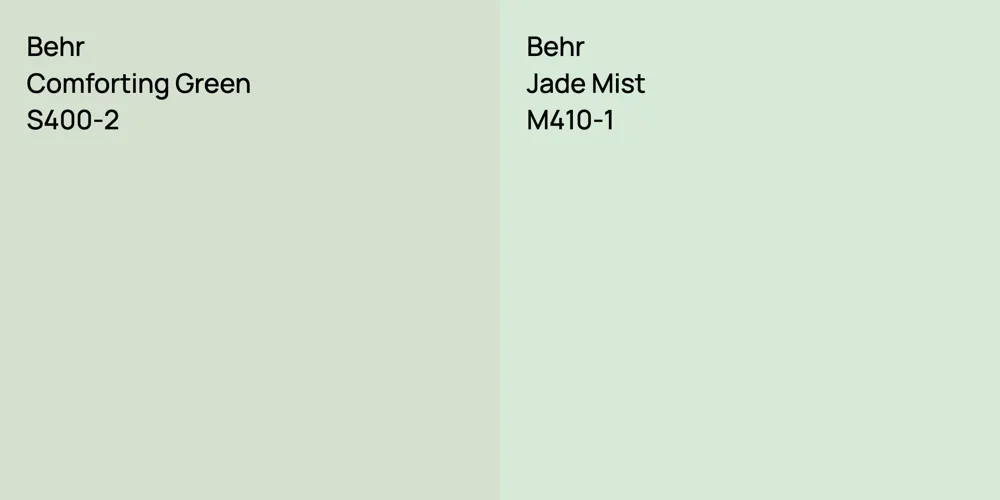 Behr Comforting Green vs. Behr Jade Mist