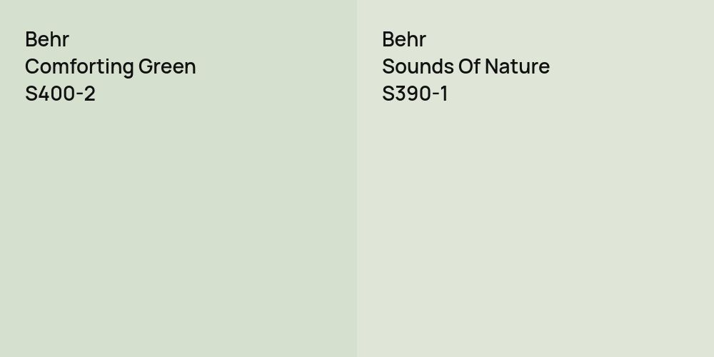 Behr Comforting Green vs. Behr Sounds Of Nature