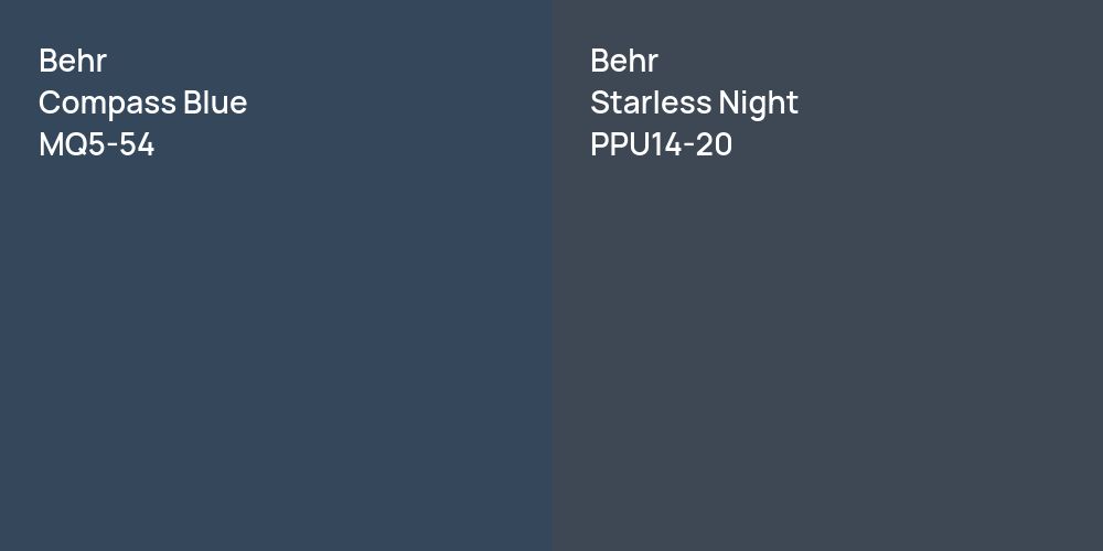 Behr Compass Blue vs. Behr Starless Night