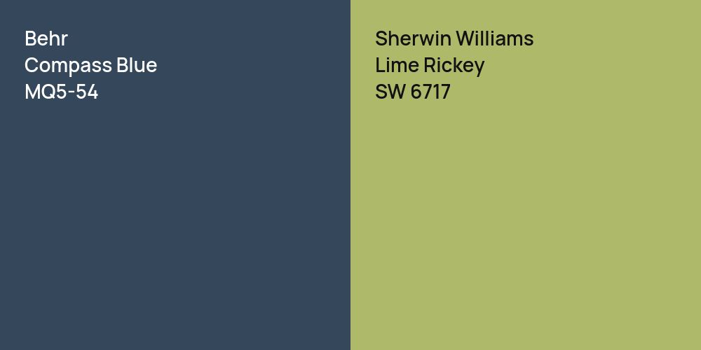 Behr Compass Blue vs. Sherwin Williams Lime Rickey