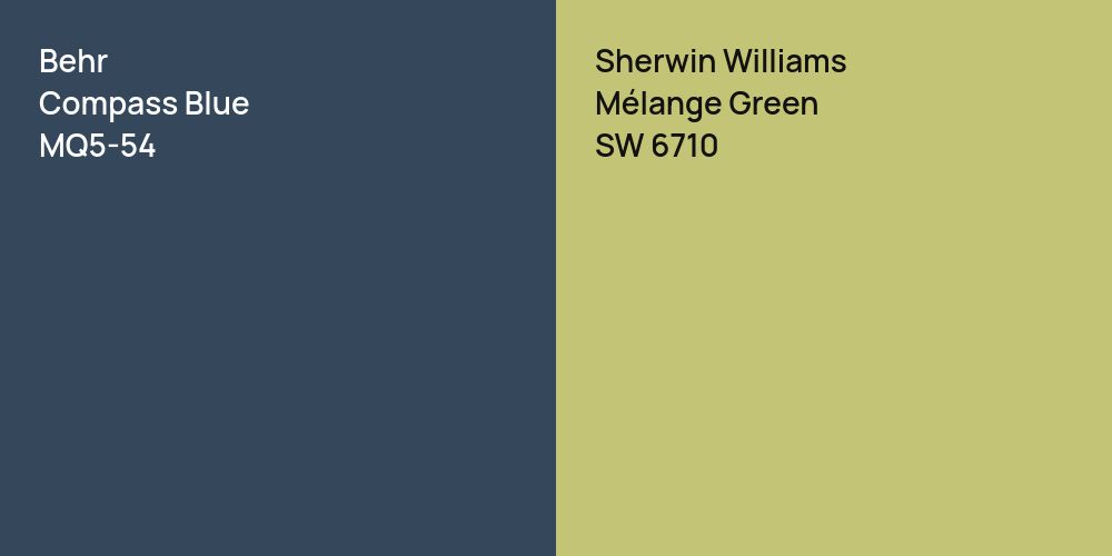 Behr Compass Blue vs. Sherwin Williams Mélange Green