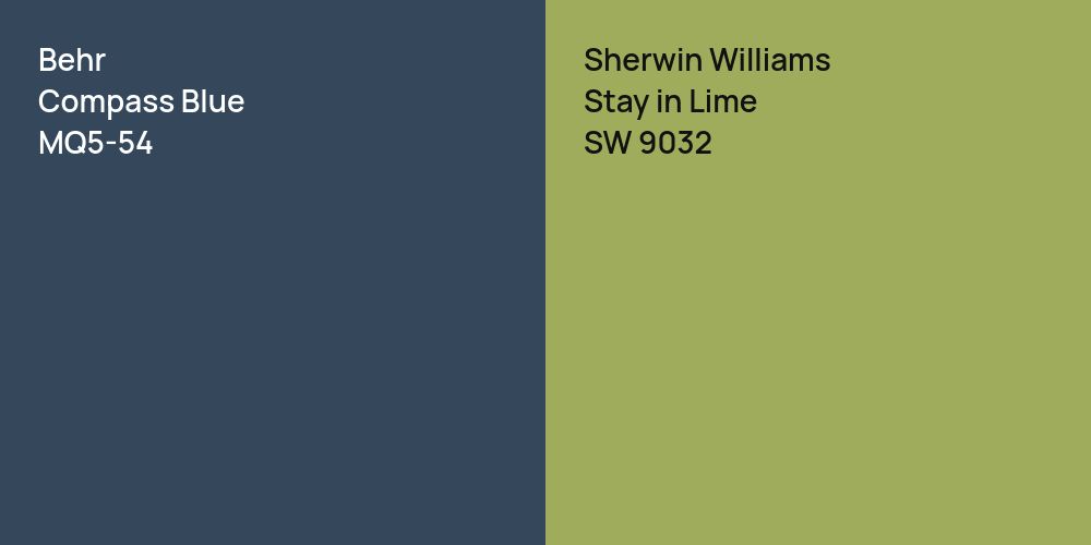 Behr Compass Blue vs. Sherwin Williams Stay in Lime