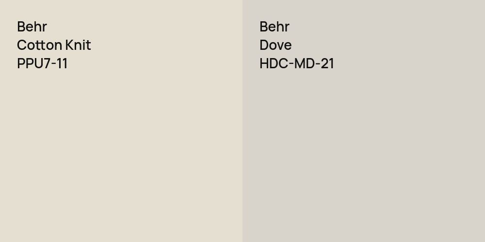 Behr Cotton Knit vs. Behr Dove