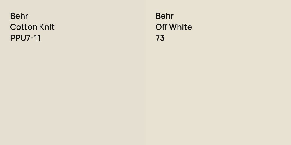 Behr Cotton Knit vs. Behr Off White