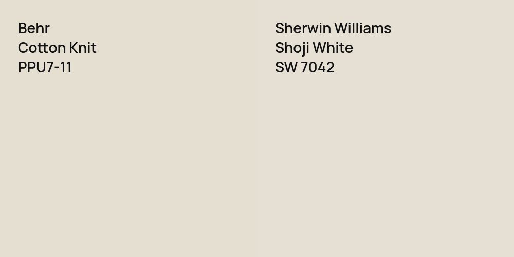 Behr Cotton Knit vs. Sherwin Williams Shoji White