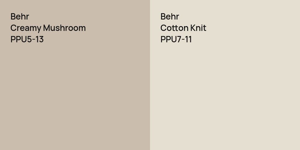 Behr Creamy Mushroom vs. Behr Cotton Knit