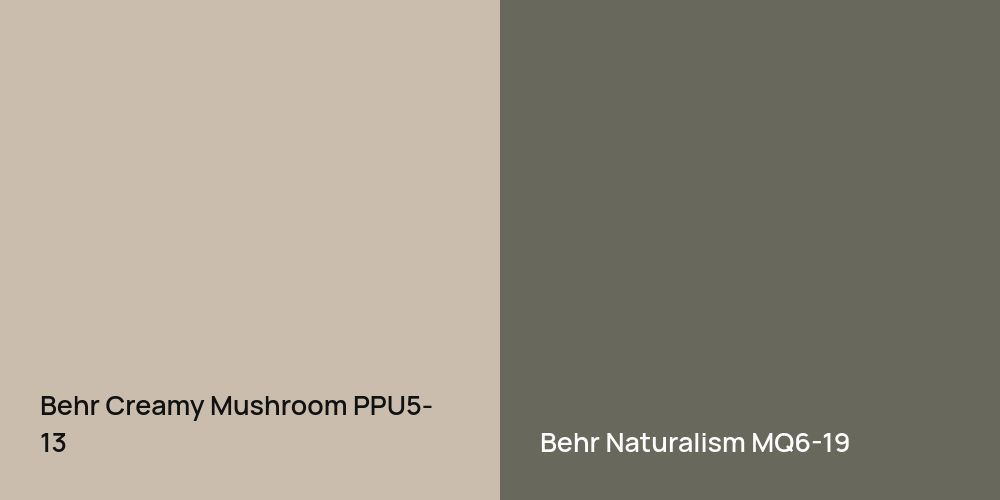 Behr Creamy Mushroom vs. Behr Naturalism