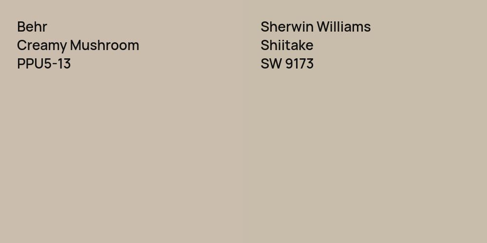 Behr Creamy Mushroom vs. Sherwin Williams Shiitake