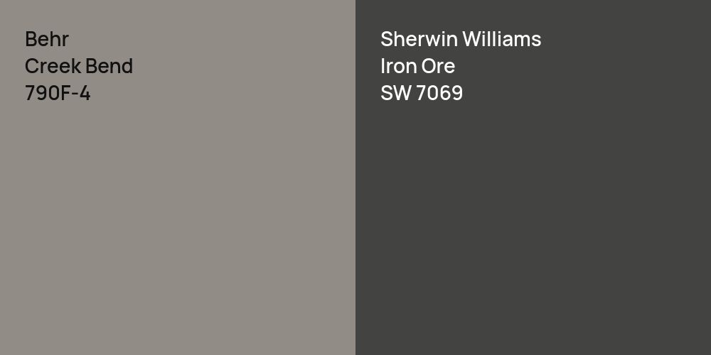 Behr Creek Bend vs. Sherwin Williams Iron Ore