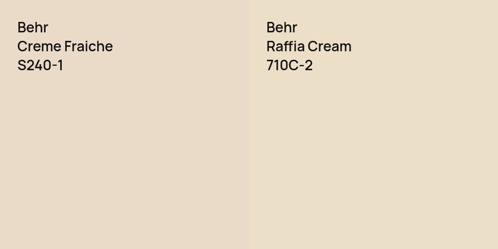 Behr Creme Fraiche vs. Behr Raffia Cream