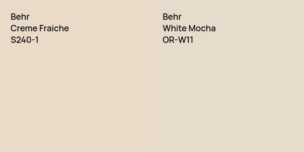 Behr Creme Fraiche vs. Behr White Mocha