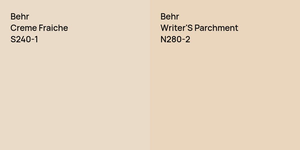 Behr Creme Fraiche vs. Behr Writer'S Parchment