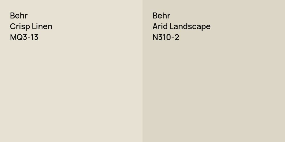 Behr Crisp Linen vs. Behr Arid Landscape