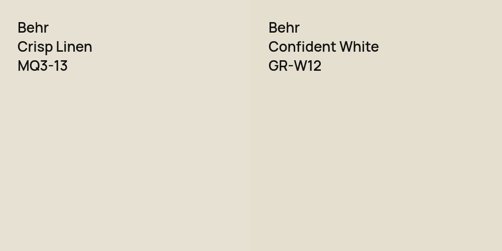 Behr Crisp Linen vs. Behr Confident White