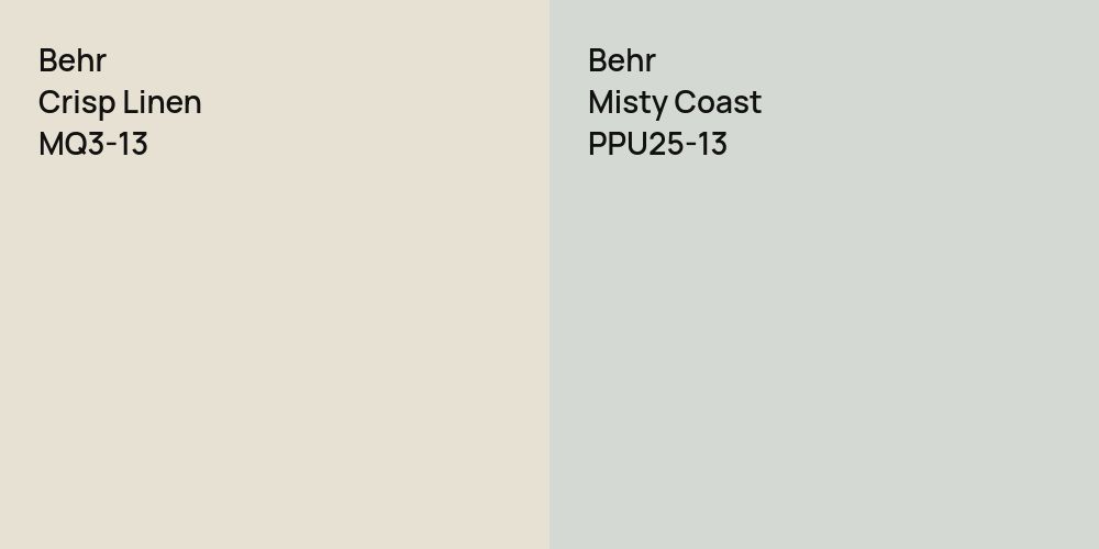 Behr Crisp Linen vs. Behr Misty Coast