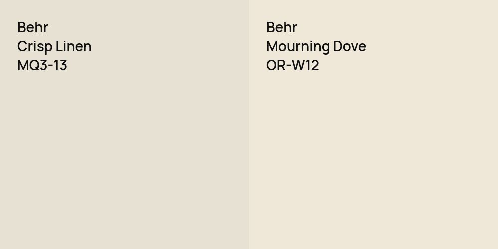 Behr Crisp Linen vs. Behr Mourning Dove