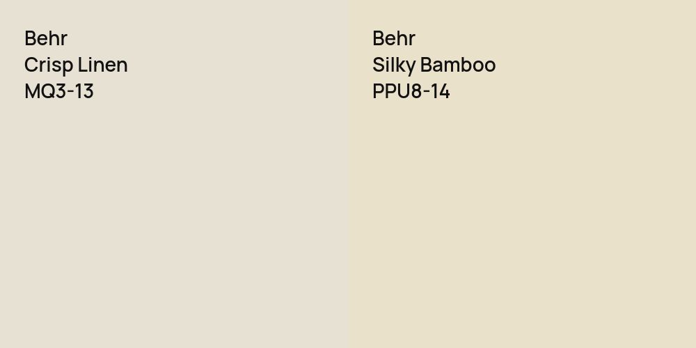 Behr Crisp Linen vs. Behr Silky Bamboo