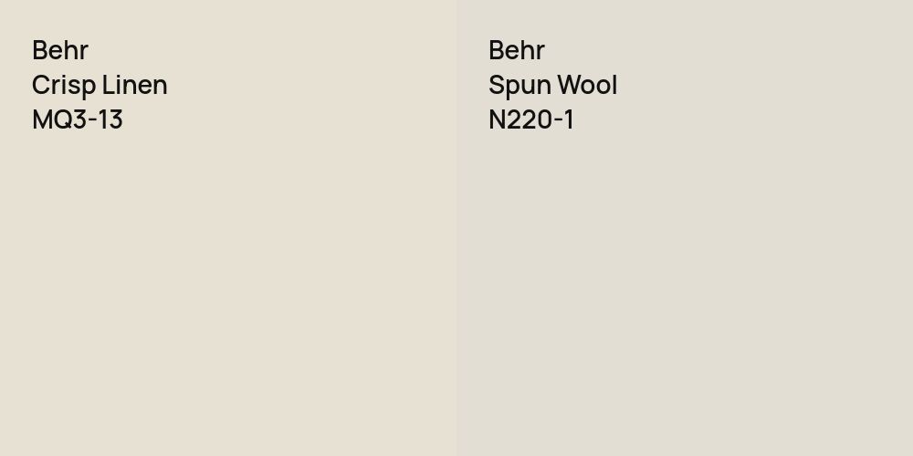 Behr Crisp Linen vs. Behr Spun Wool