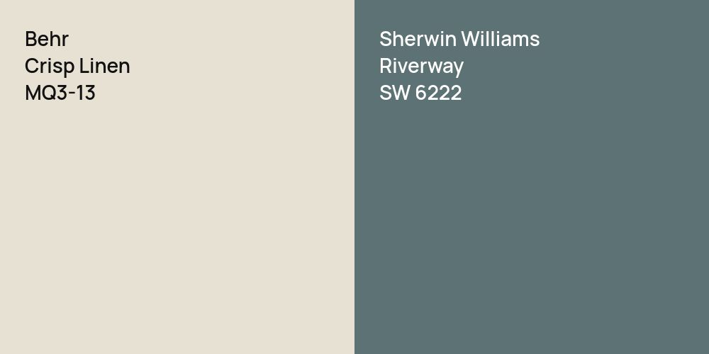 Behr Crisp Linen vs. Sherwin Williams Riverway