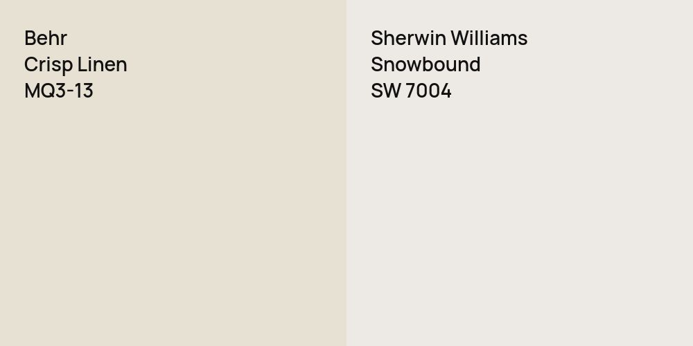 Behr Crisp Linen vs. Sherwin Williams Snowbound