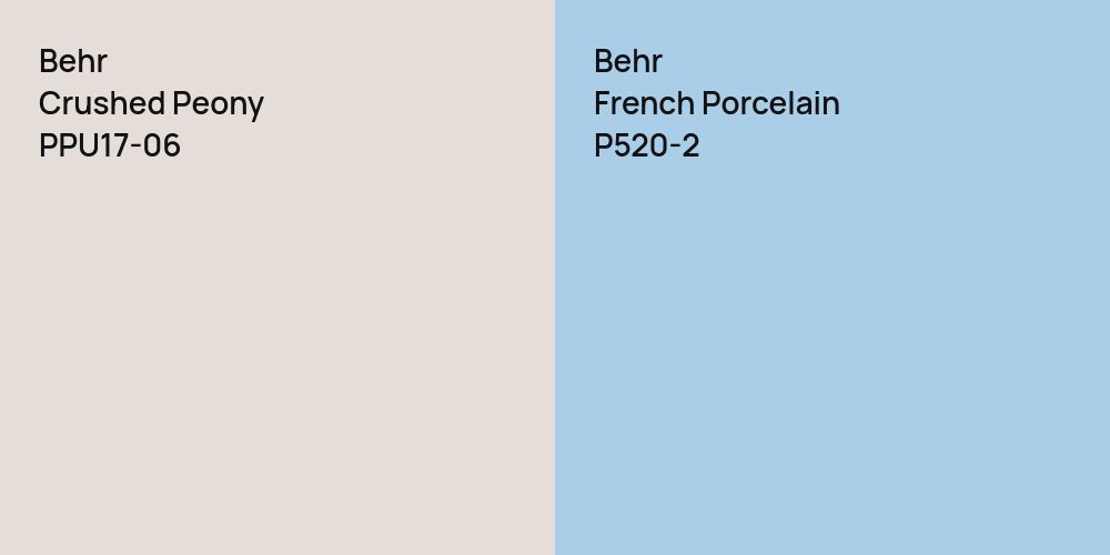 Behr Crushed Peony vs. Behr French Porcelain