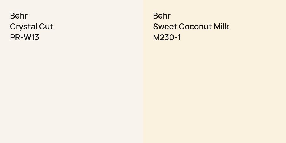 Behr Crystal Cut vs. Behr Sweet Coconut Milk