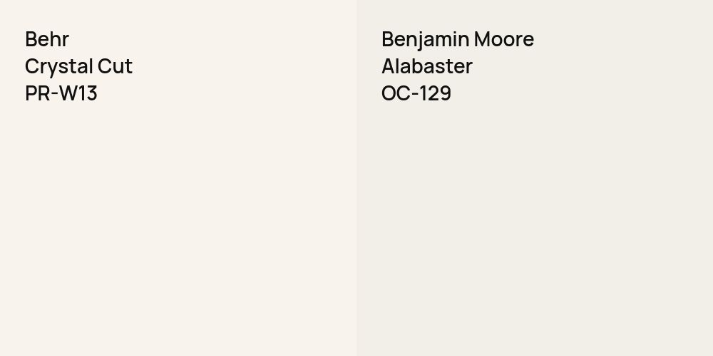 Behr Crystal Cut vs. Benjamin Moore Alabaster