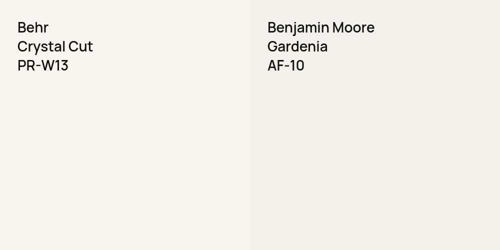 Behr Crystal Cut vs. Benjamin Moore Gardenia