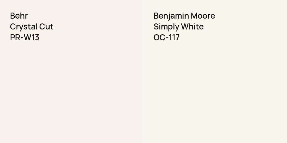 Behr Crystal Cut vs. Benjamin Moore Simply White