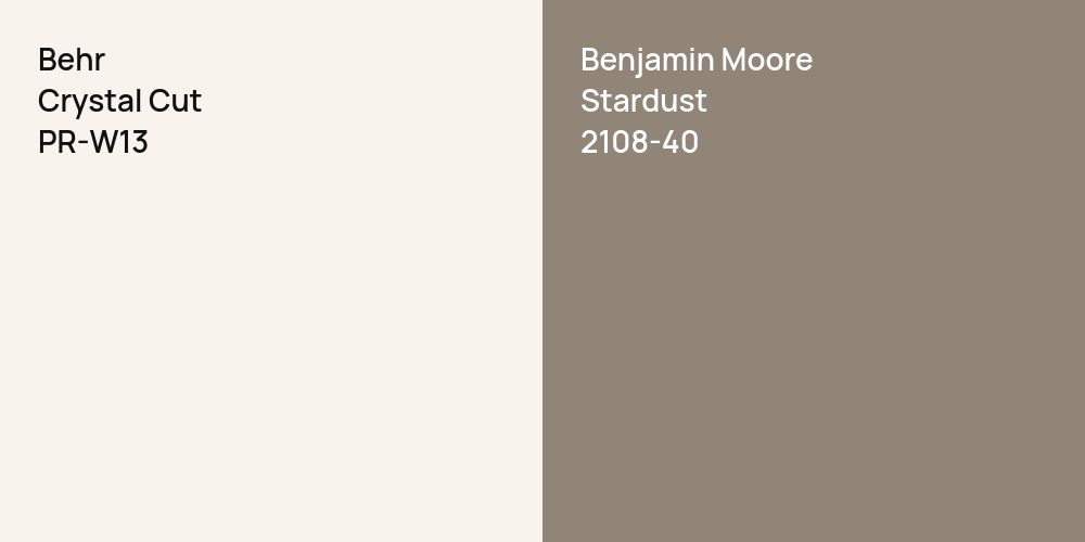 Behr Crystal Cut vs. Benjamin Moore Stardust