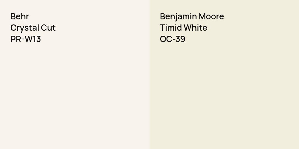 Behr Crystal Cut vs. Benjamin Moore Timid White