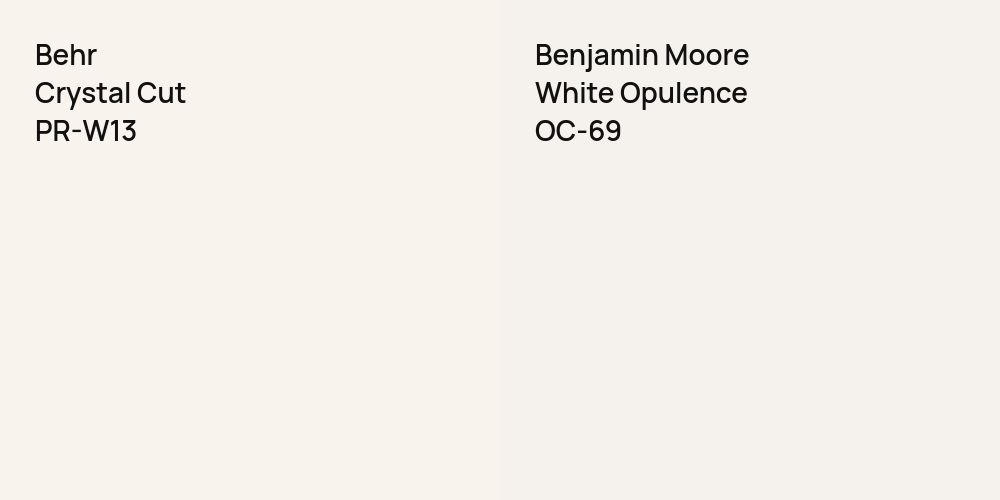 Behr Crystal Cut vs. Benjamin Moore White Opulence