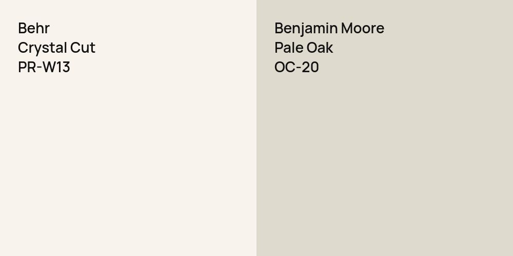 Behr Crystal Cut vs. Benjamin Moore Pale Oak