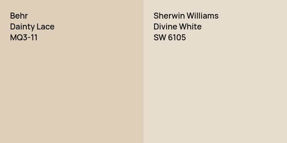 Behr Dainty Lace vs. Sherwin Williams Divine White