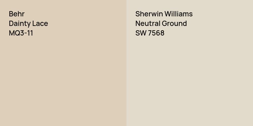 Behr Dainty Lace vs. Sherwin Williams Neutral Ground