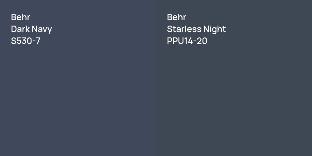 Behr Dark Navy vs. Behr Starless Night