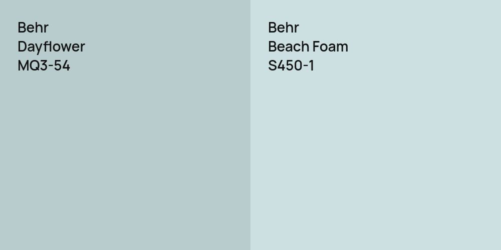 Behr Dayflower vs. Behr Beach Foam