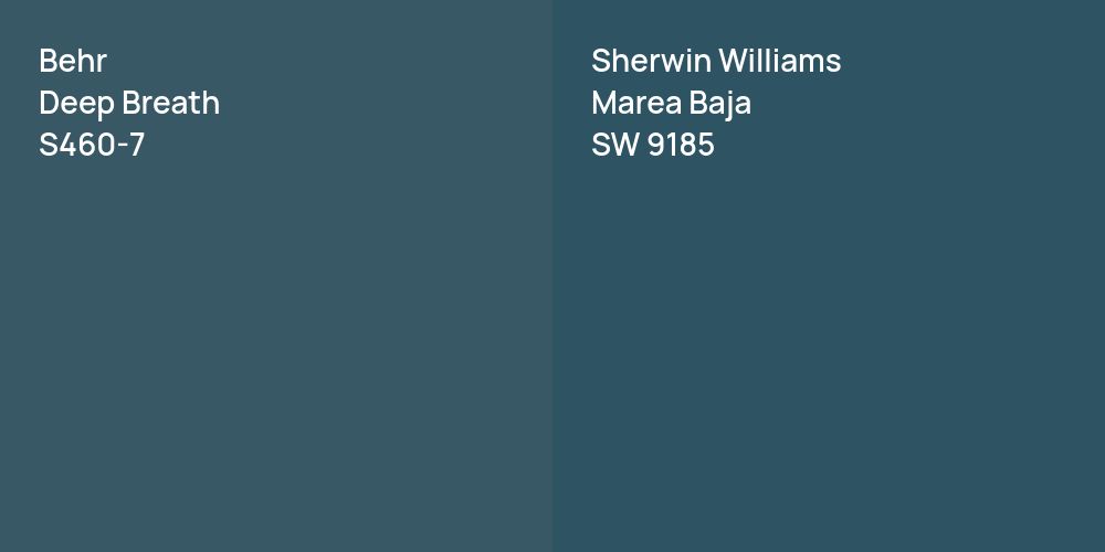 Behr Deep Breath vs. Sherwin Williams Marea Baja