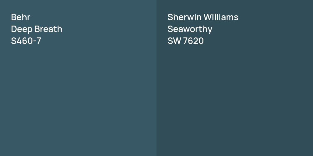 Behr Deep Breath vs. Sherwin Williams Seaworthy