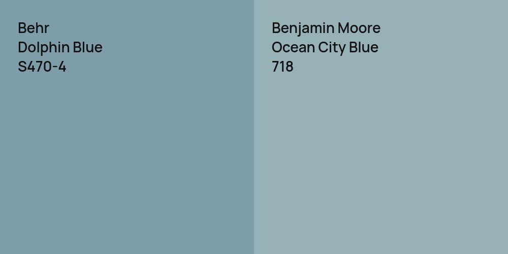 Behr Dolphin Blue vs. Benjamin Moore Ocean City Blue